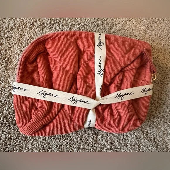 NWT Sézane Salmon Corduroy Pouch - Picture 2 of 2